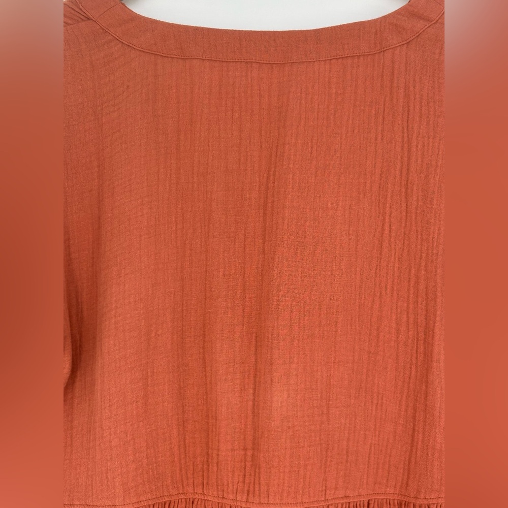 Madewell Rust Button-Front Mini Dress - Picture 12 of 12
